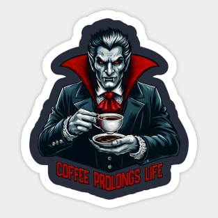 Coffee Prolongs Life-Vampire Sticker